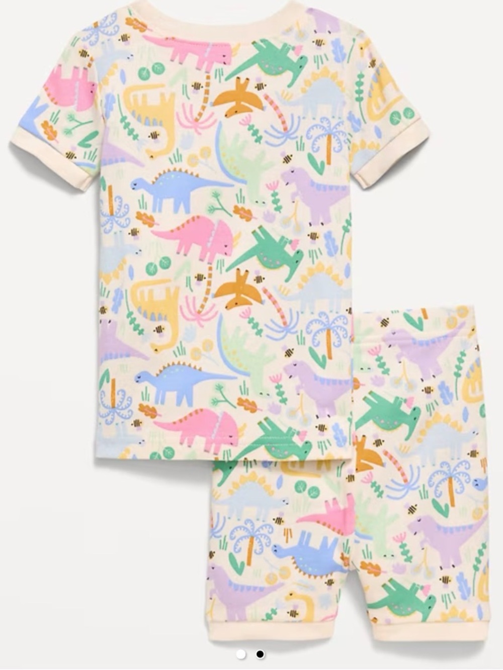 Old Navy Pastel Multicolor Dinosaur Snug Fit Short Pajama Set NWT